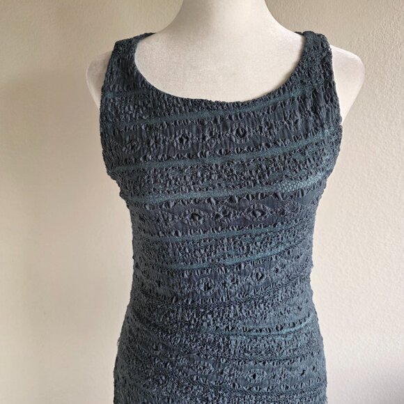 Bailey 44 Slate Blue Lace Sleeveless Bodycon Column Layer Dress Anthropologie M - Picture 2 of 7